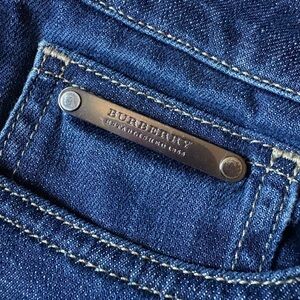 Burberry Women's Denim Jeans with Silver Accents Cigarette Cut